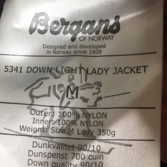 Bergans of Norway Puffer Jacket Womens Medium Black Down Light Coat Packable - Picture 10 of 16